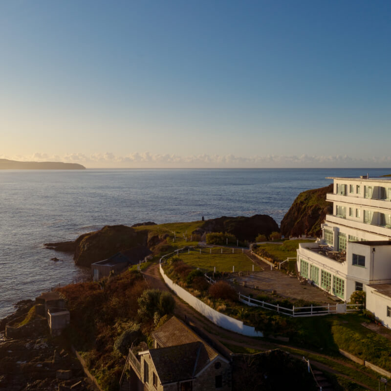 Sea view and sunset at Burgh Island