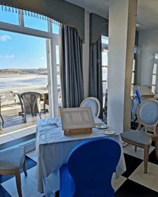 Restaurant at Burgh Island set up for painting