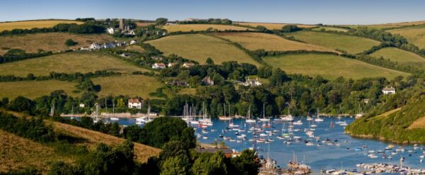 view of the kingsbridge estuary salcombe devon england uk