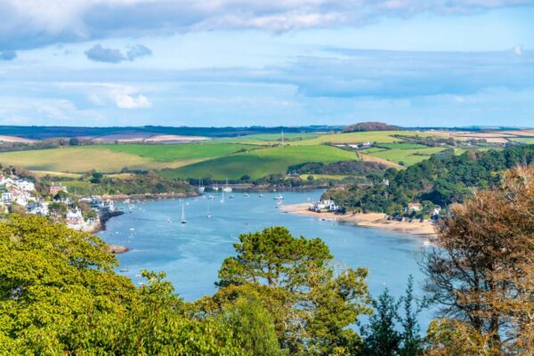 View up Kingsbridge Estuary to Salcombe in Devon