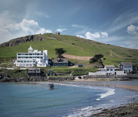 The Sea Tractor Escorting Guests to the Burgh Island Hotel