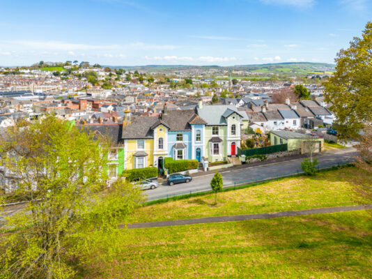 Row of Colourful Houses in Newton Abbot