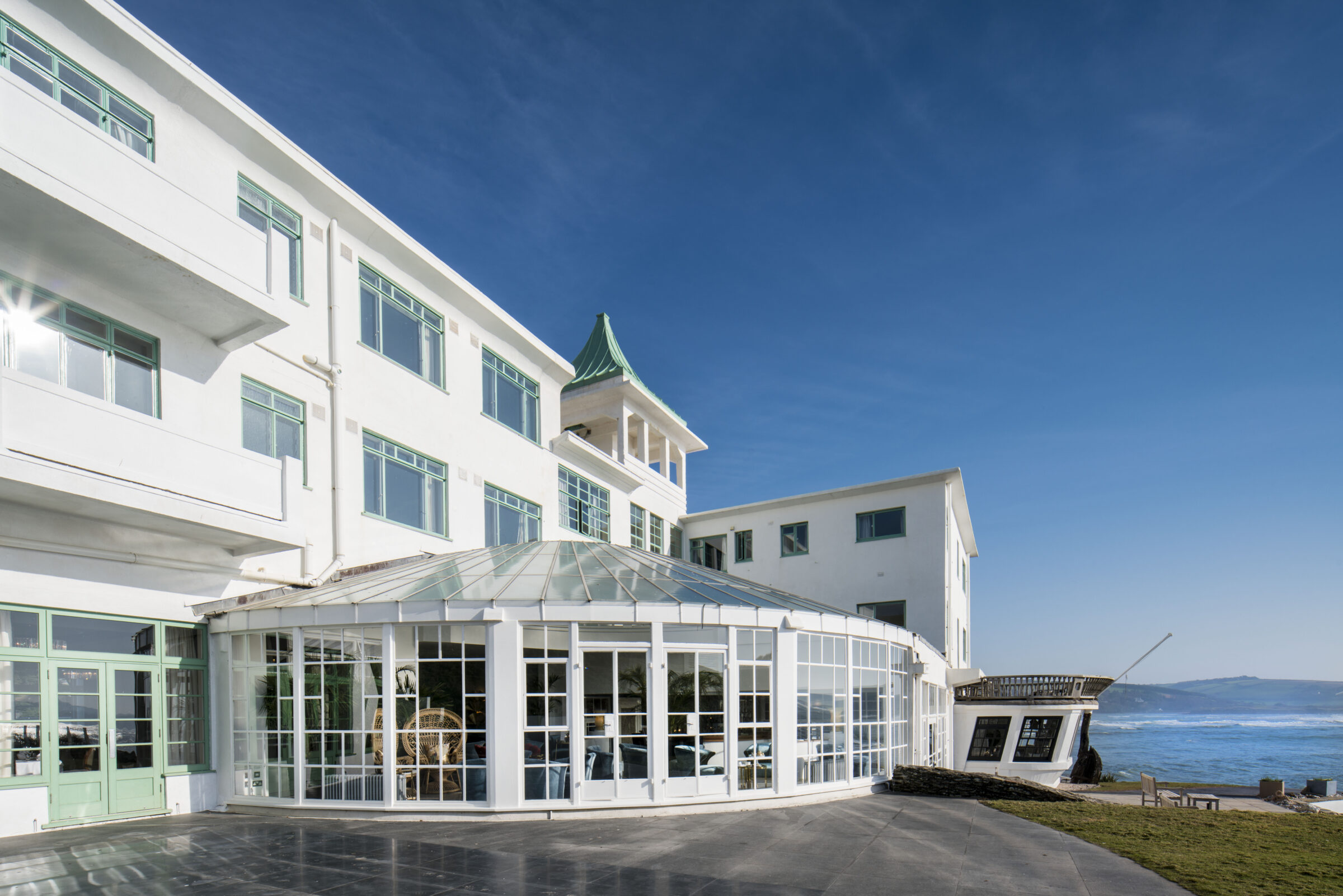 Conservatory of Burgh Island hotel
