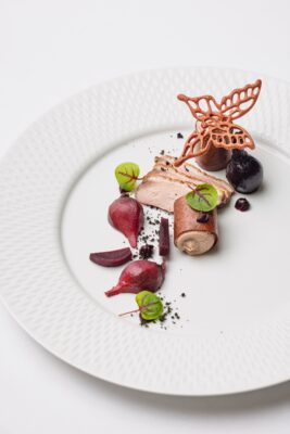 Fine dining dinner from The Grand Ballroom at Burgh Island